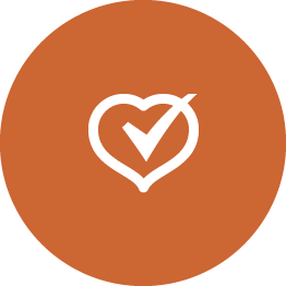 heart with check mark through it